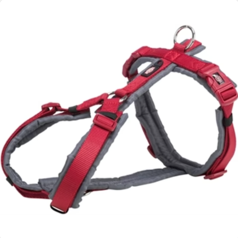 Hundegeschirr Premium Trekking Rot / Grau